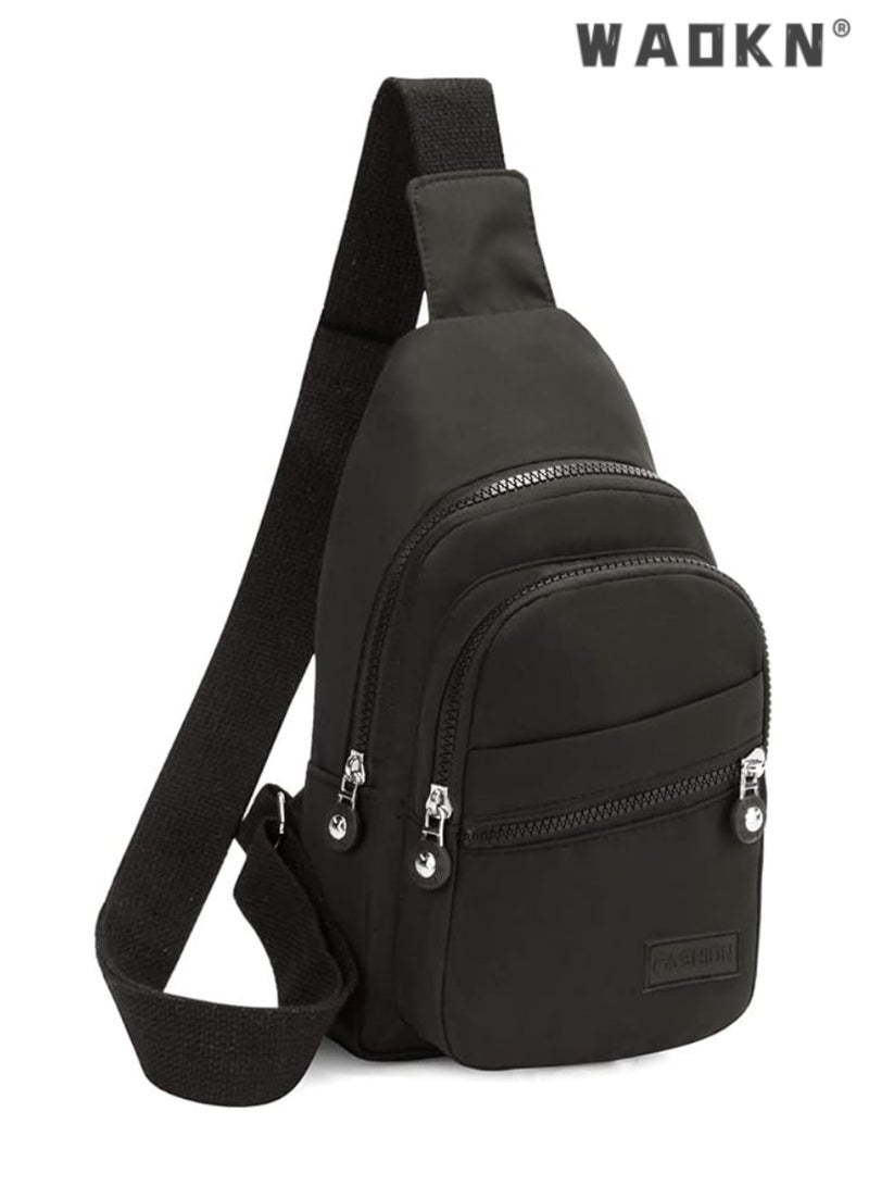 WAOKN Sling Bag Chest Bag, Small And Stylish Multifunctional Adjustable Shoulder Strap For Men and Women Multifunctional Crossbody Bag Chest Shoulder Bag Suitable, Shoulder Bag Anti Theft Crossbody Bag, One Strap Small Backpack Lightweight Small Rucksack for Outdoor Travel Hiking And Work Occasions,Sling Bag, Anti-theft Chest Crossbody Bag Casual Shoulder Backpack Cool Backpack Travel Personal Pocket for Men and Women Travel Bicycle Sport - Image 1